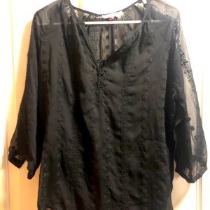 Ladies black lace blouse